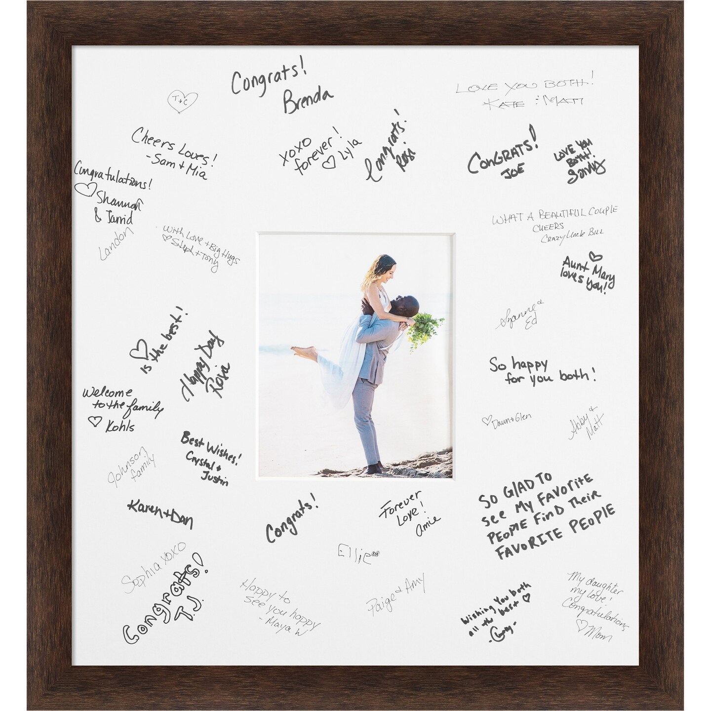 Warm Signature Mat Picture Frame, Photo Frame Wedding Guest Book Alternative, Autograph Picture Mat for Signature Board, Wedding Celebrations Graduations Support Encouragement or Retirement