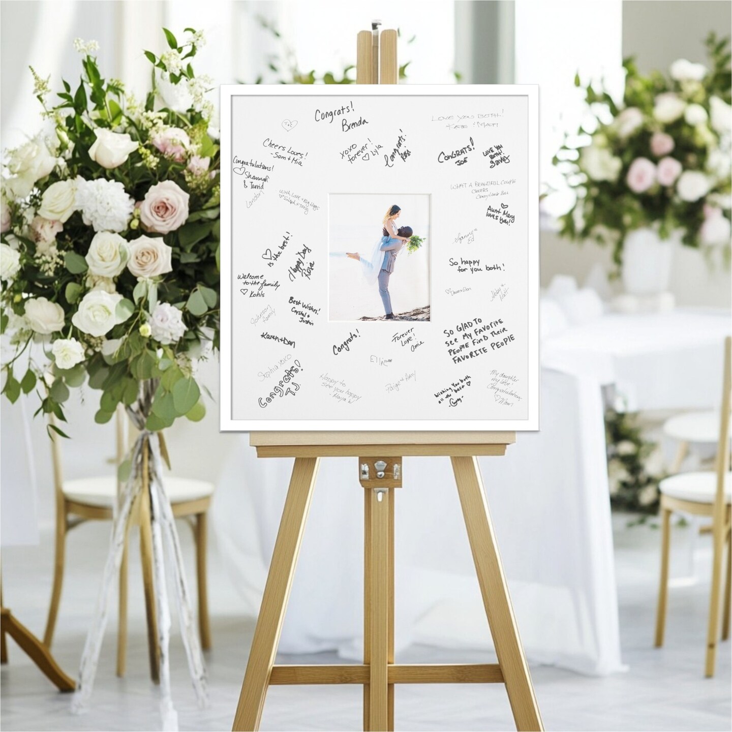 Svelte Signature Mat Picture Frame, Photo Frame Wedding Guest Book Alternative, Autograph Picture Mat for Signature Board, Wedding Celebrations Graduations Support Encouragement or Retirement