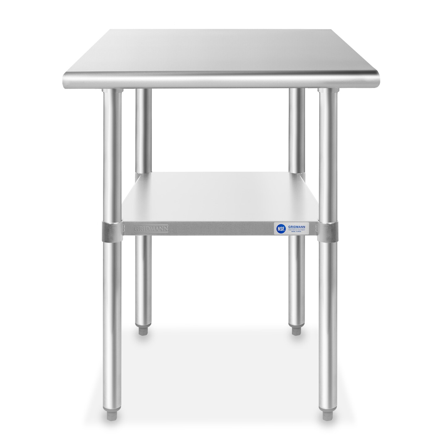 GRIDMANN Stainless Steel Work Table, NSF Commercial Kitchen Prep Table with Under Shelf for Restaurant and Home