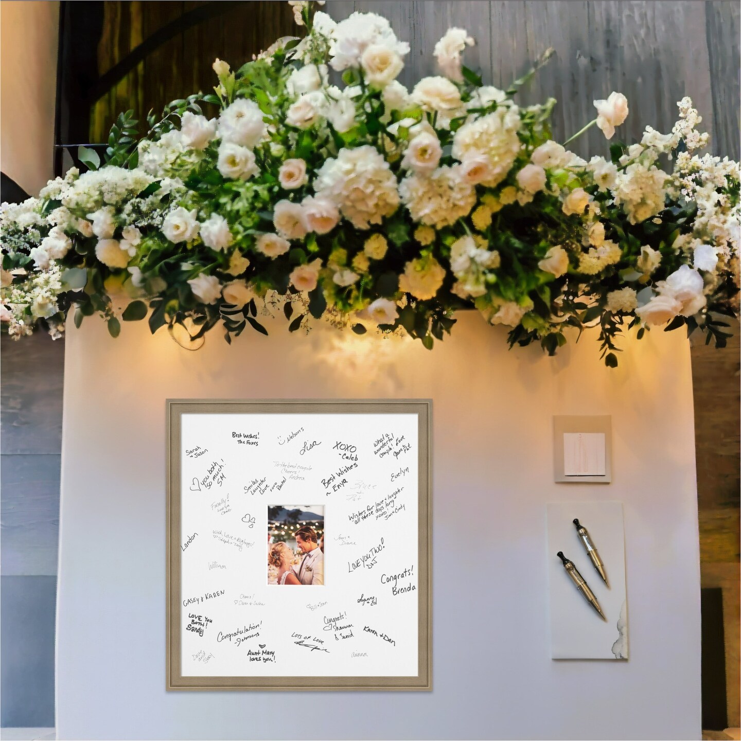 Florence Signature Mat Picture Frame, Photo Frame Wedding Guest Book Alternative, Autograph Picture Mat for Signature Board, Wedding Celebrations Graduations Support Encouragement or Retirement