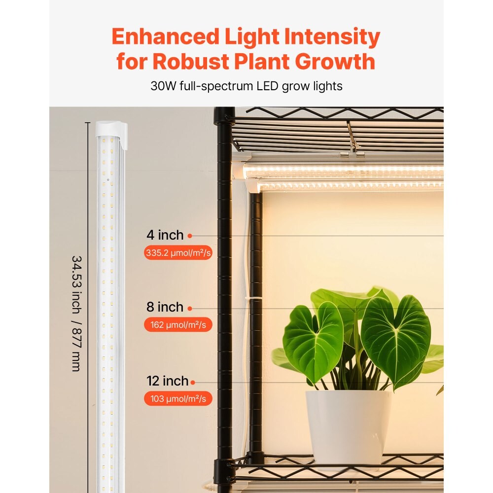 Indoor Greenhouse with Grow Light, 59in 4-Tier Plant Stand with Cover