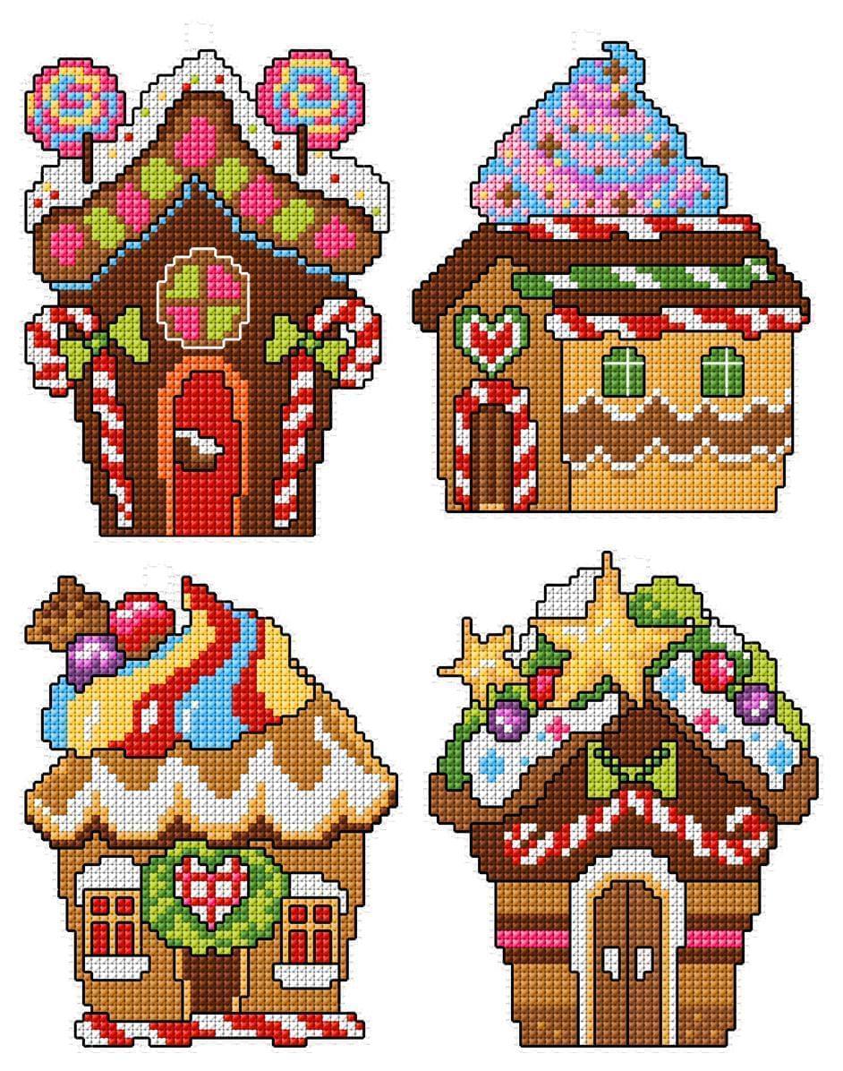 &#x22;Gingerbread Houses&#x22; Counted Cross-Stitch Kit