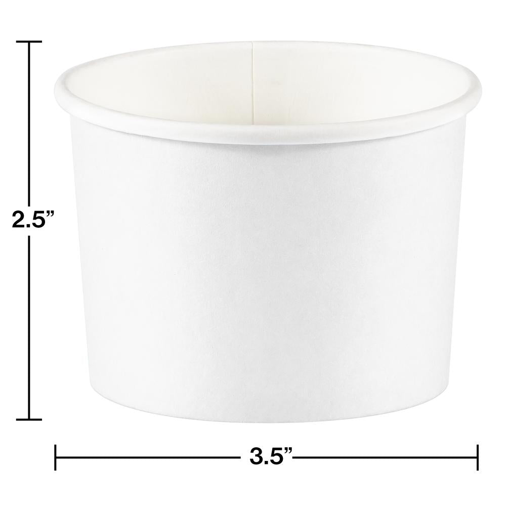 White 8oz Paper Treat Cups (8/Pkg)