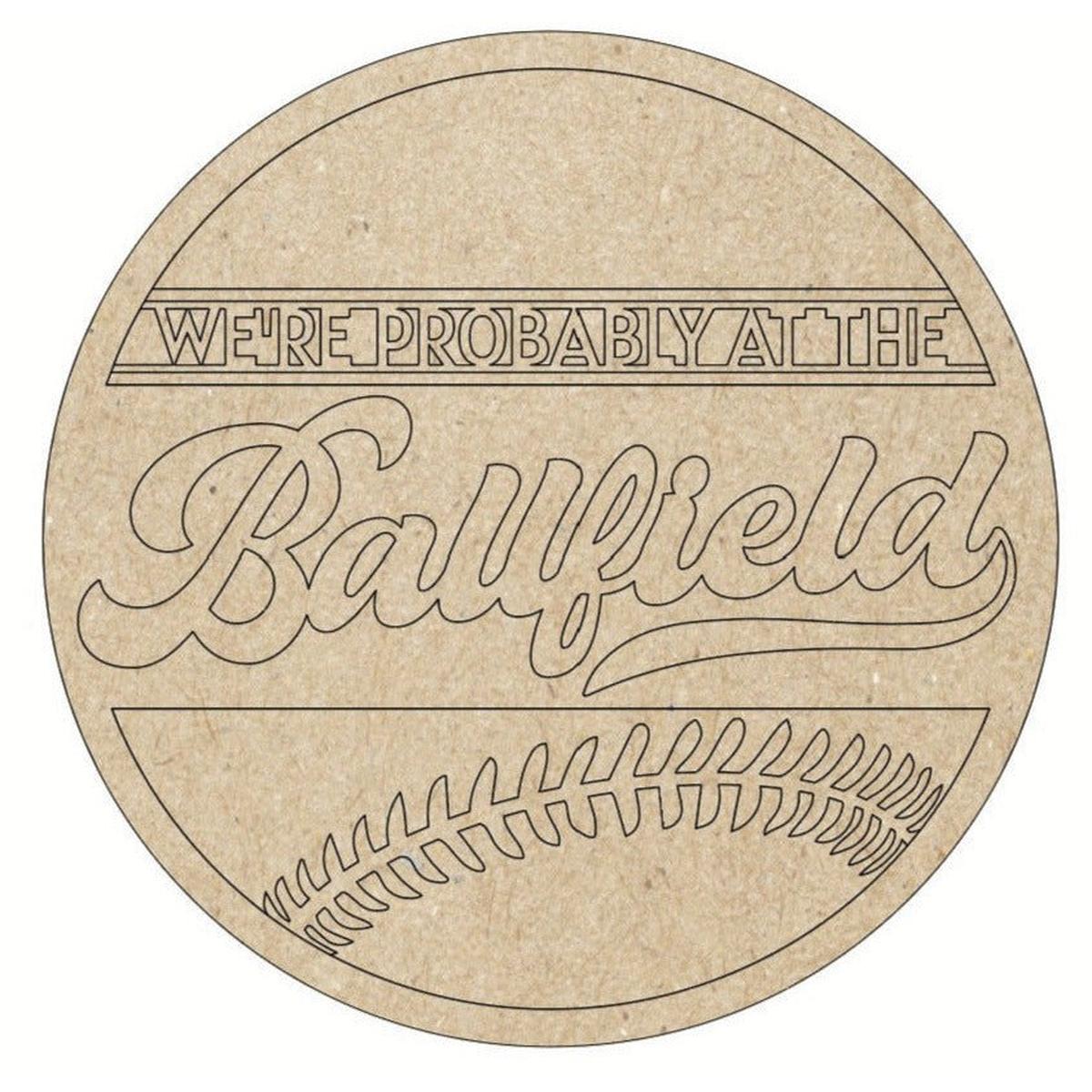 Baseball Field Unfinished Wood Cut