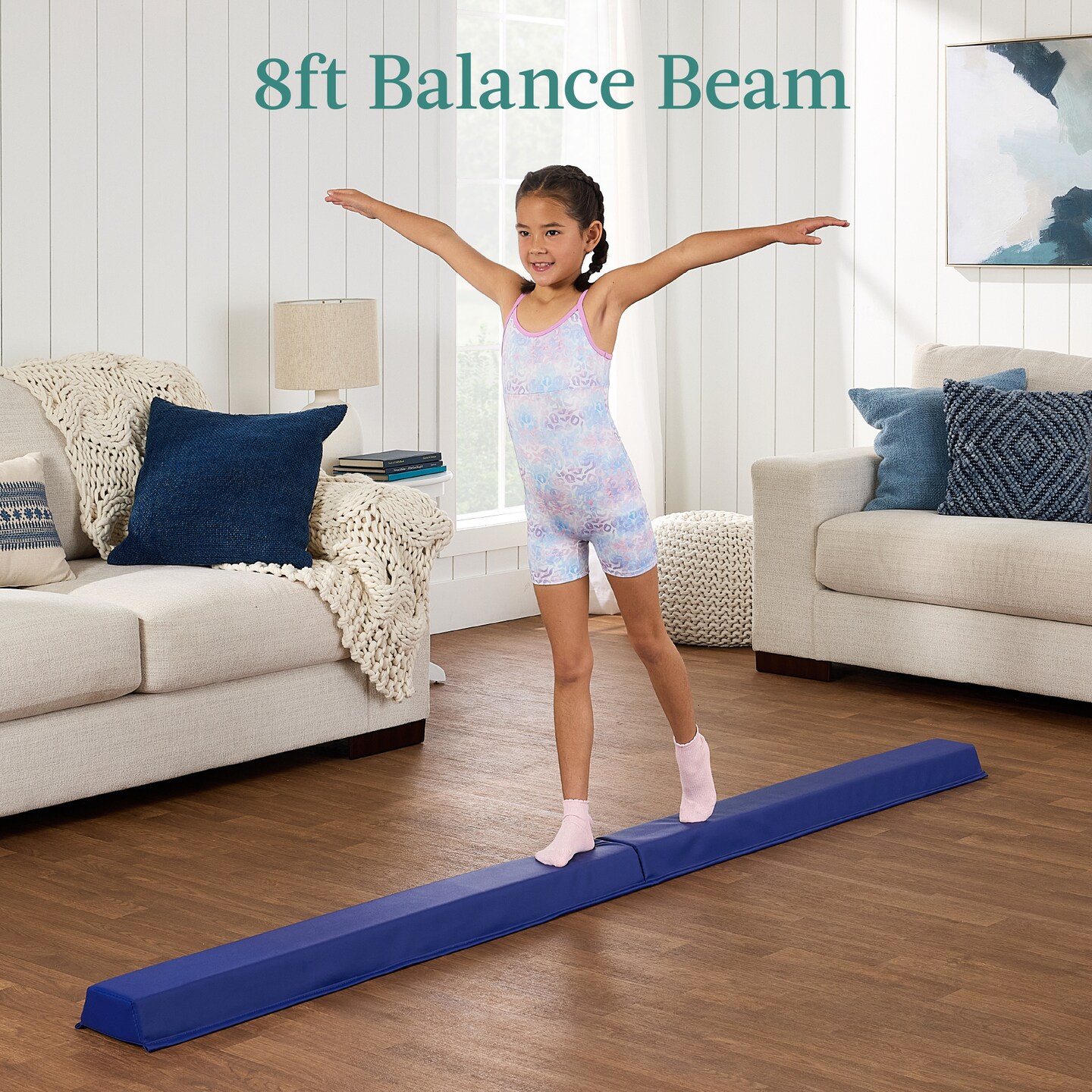 Best Choice Products 10ftx4ftx2in Folding Gym Mat 4-Panel w/ Carrying Handles & Folding Balance Beam