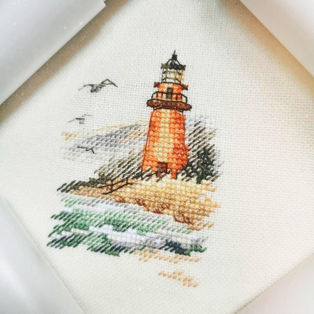 Cold Sea shore. Lighthouse 0-225 Counted Cross-Stitch Kit