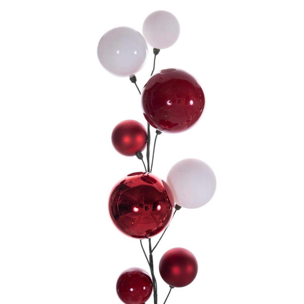 10&#x27; Red White Ball Ornament Garland