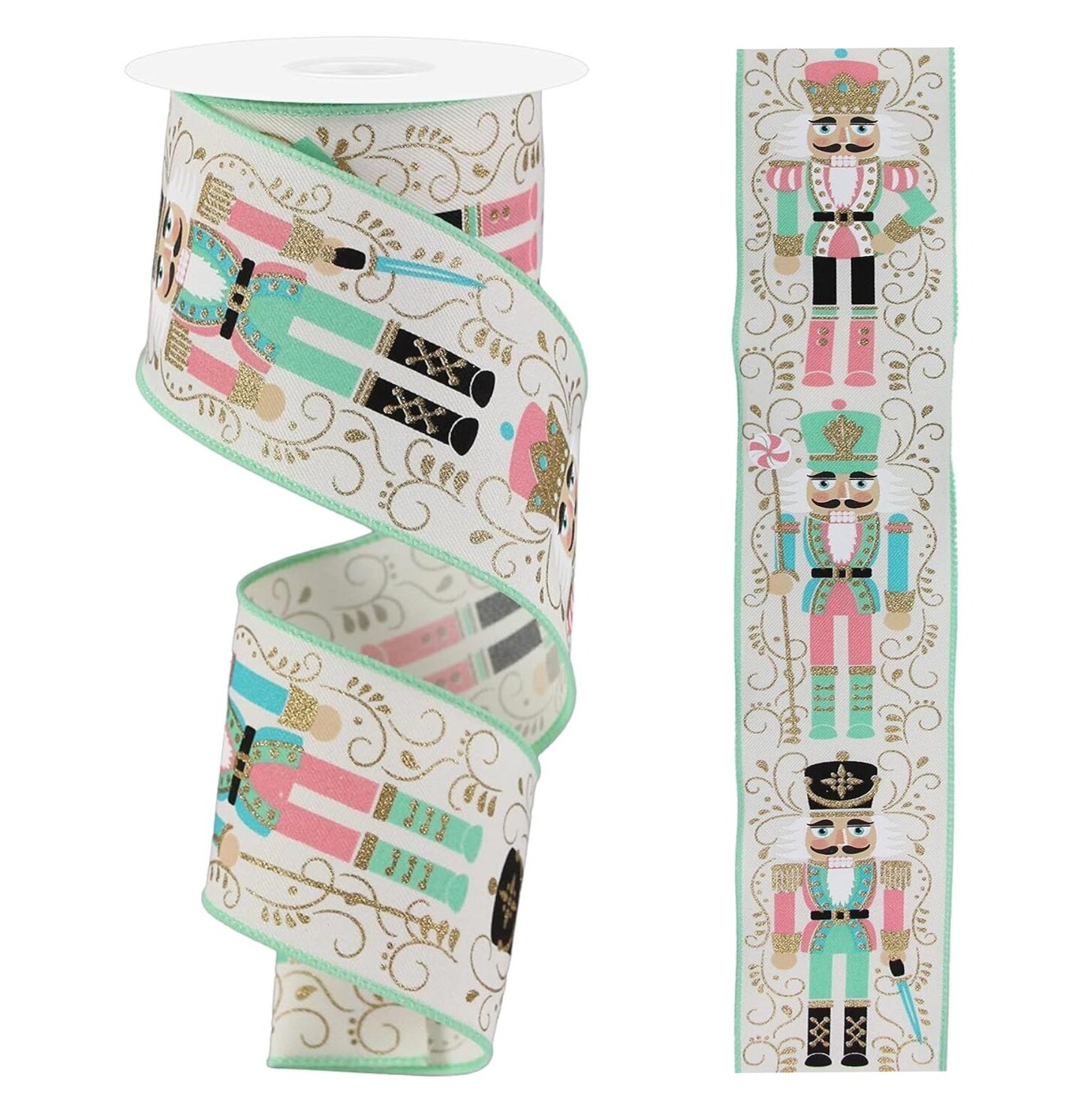 RG Ribbon: Pastel Nutcracker Wired Ribbon, 2.5