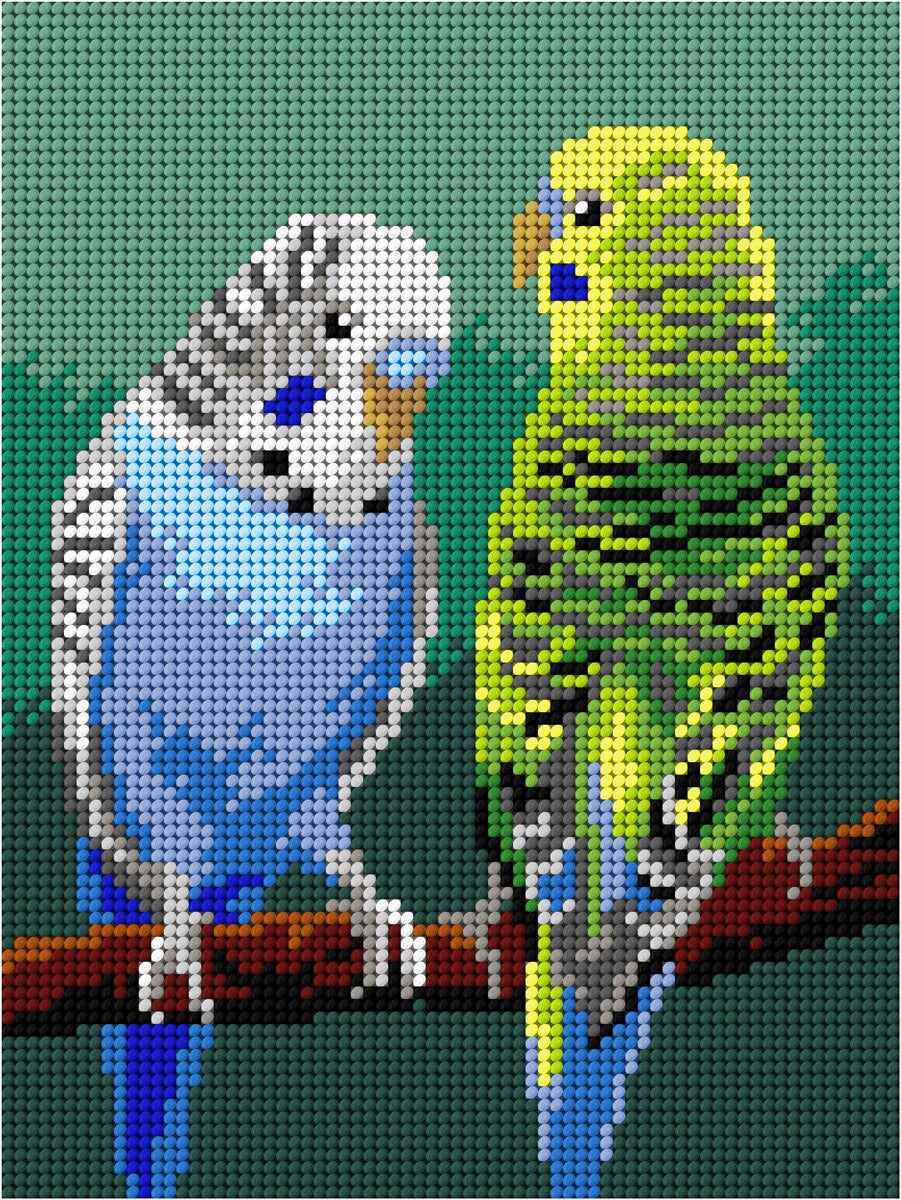 Needlepoint canvas for halfstitch without yarn Budgerigar 3578F