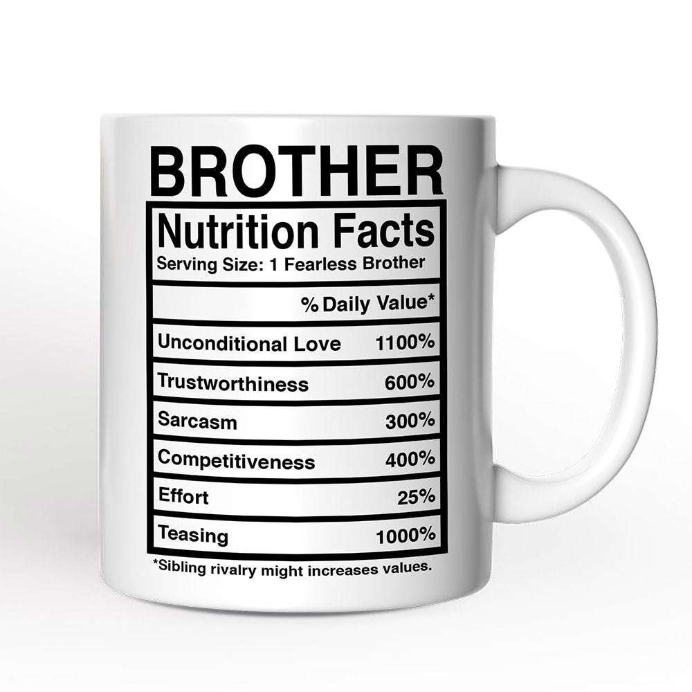Brother Nutrition FactsMug, Birthday Gift