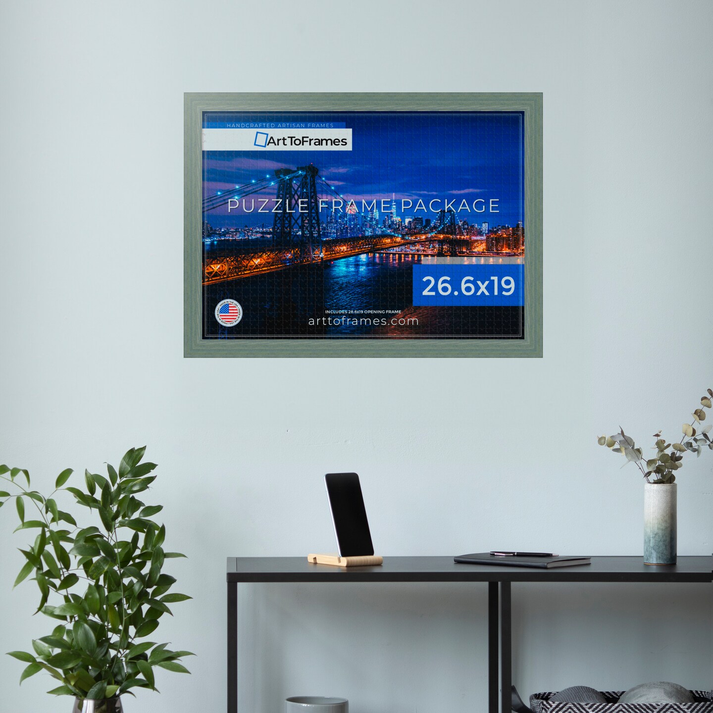 ArtToFrames 26.6x19 INCH / 68x48 CM Puzzle Frame for 1000 piece Puzzles.This 1.50 Inch Custom MDF Frame for Puzzles Comes with Economy Acrylic, Available in Multiple Colors