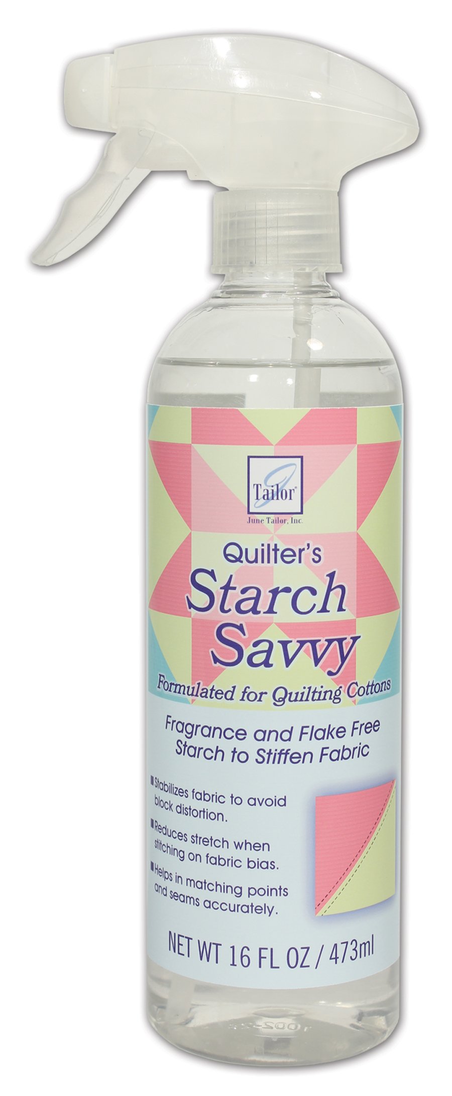 June Tailor Quilter's Starch Savvy – 16 oz Fabric Starch Spray for Quilting & Sewing