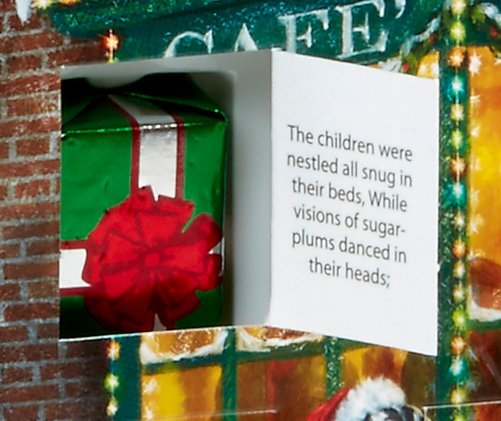 Santa's Little Friends Chocolate Advent Calendar by Vermont Christmas Company - Full Half Pound of Delicious Milk Chocolate, Individually Wrapped - Twas the Night Before Christmas