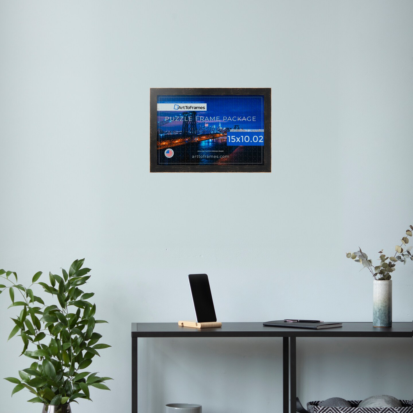 ArtToFrames 15x10.02 INCH / 38x26 CM Puzzle Frame for 1000 piece Puzzles.This 1.00 Inch Custom Wood Frame for Puzzles Comes with Regular Glass, Available in Multiple Colors