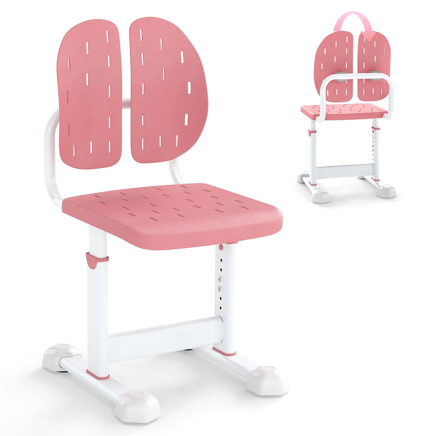 Adjustable Ergonomic Kids Study Chair with Double Backrest & Height Adjustable Seat