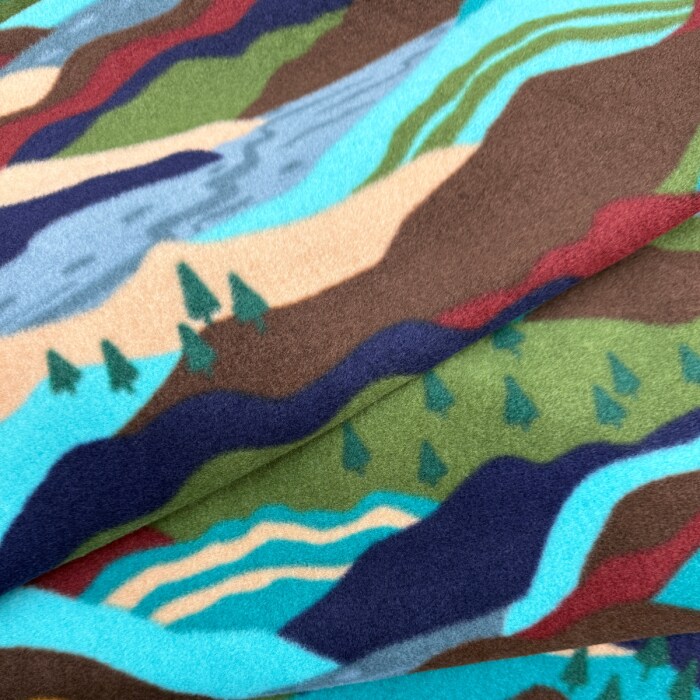 Blue Creek Valley Anti-Pill Fleece Fabric No-Sew Throw Fleece Kit