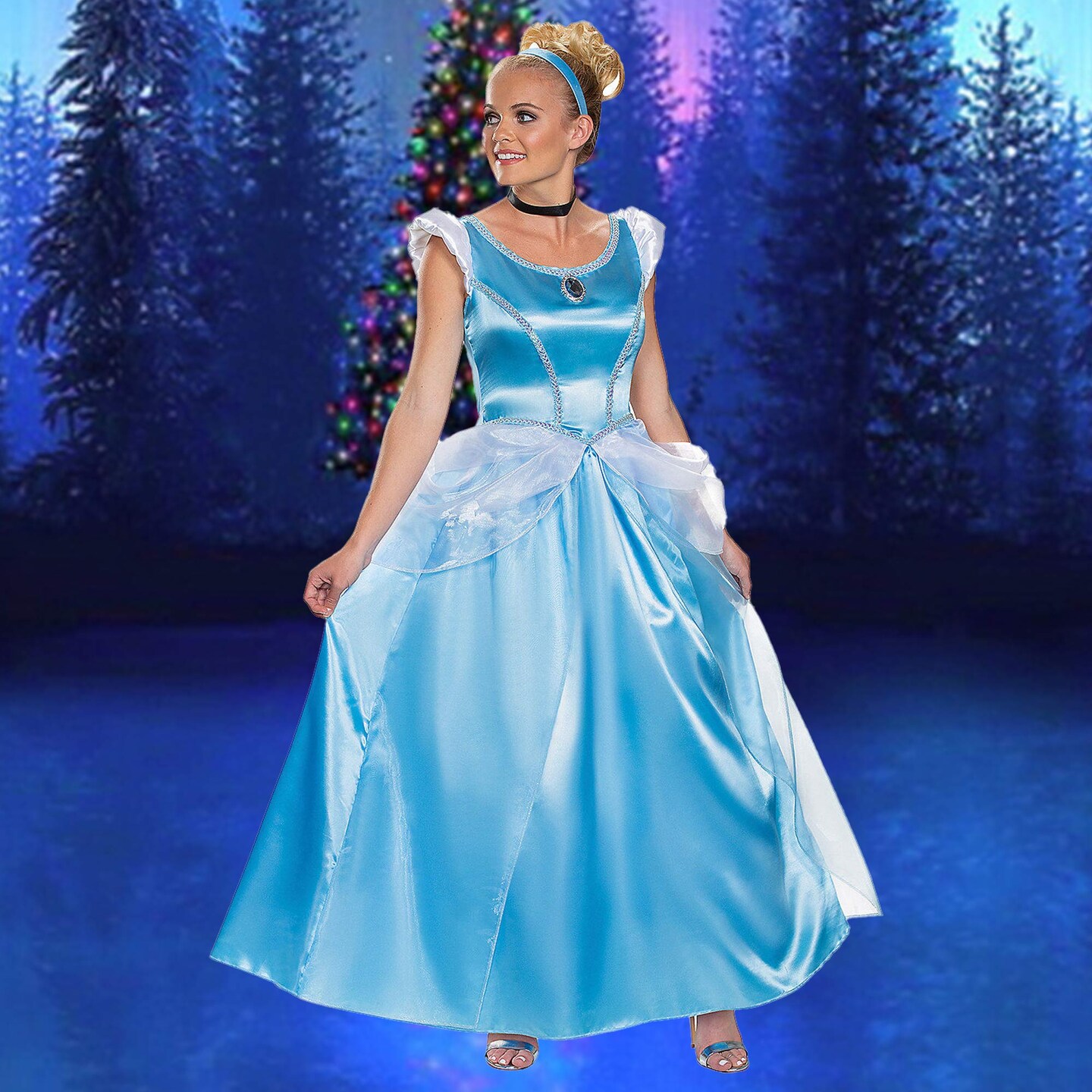 Womens Deluxe Cinderella Costume With Pale Blue Gown And Choker Necklace  Women's Extra Large Fits US Sizes 14-16 | Michaels