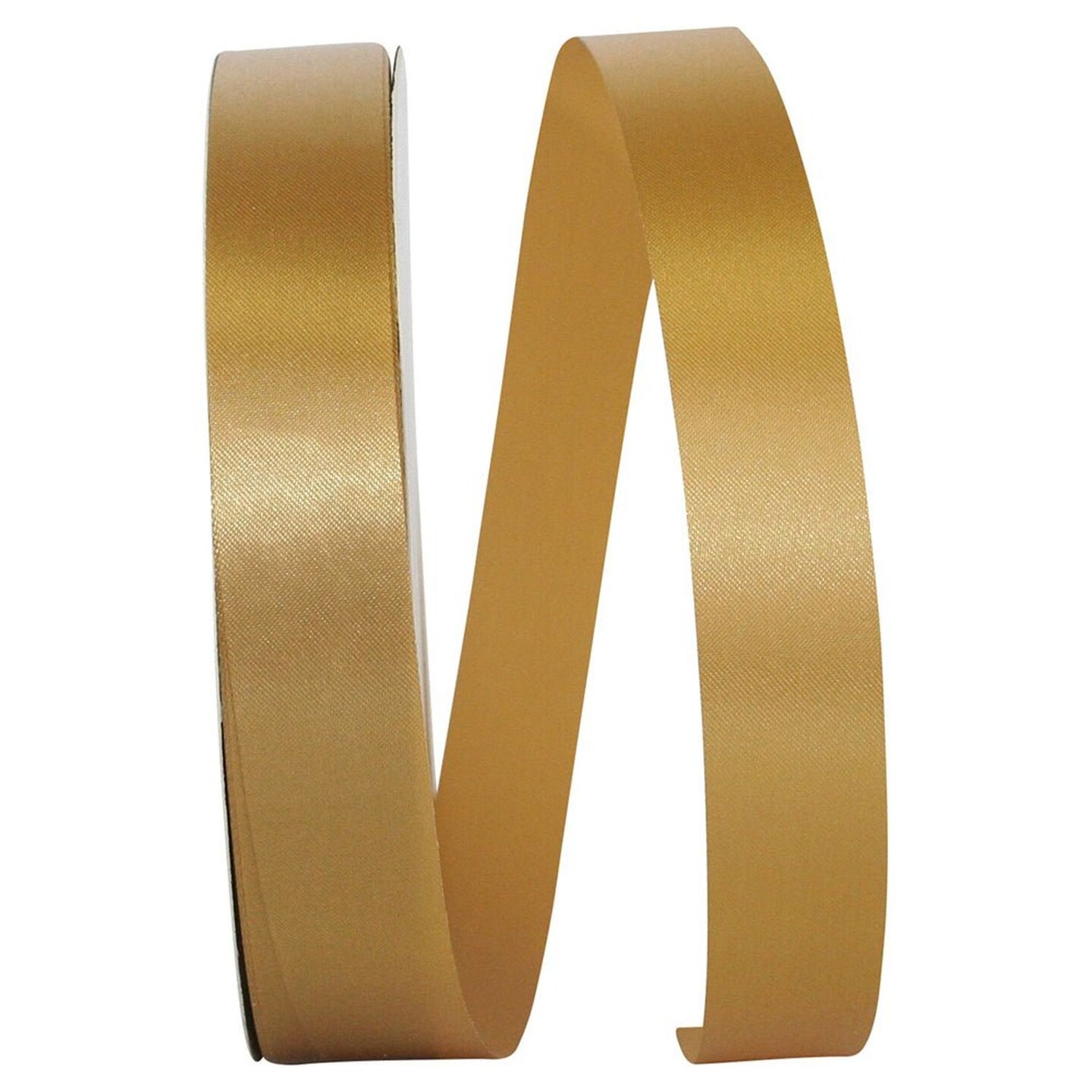 7/8in Satin Supreme Non-Wired Ribbon: Antique Gold (100 Yards)