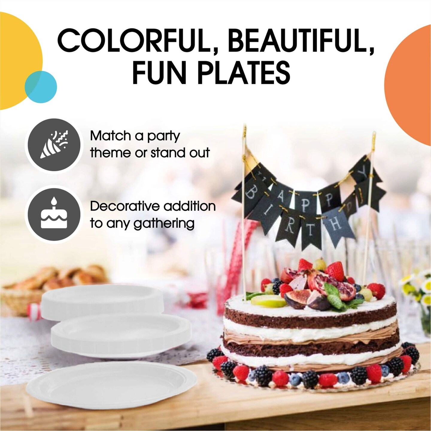 50 Count White Paper Plates Elegant Disposable Plates For Parties And Events 7 Inch