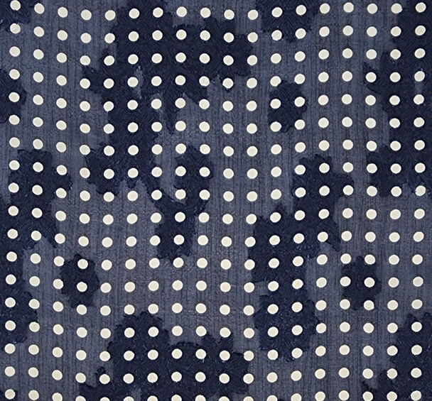 1 Yard Navy Floral Jacquard Chiffon Fabric Lightweight Sheer Textured Polyester, 57/58&#x22; Wide