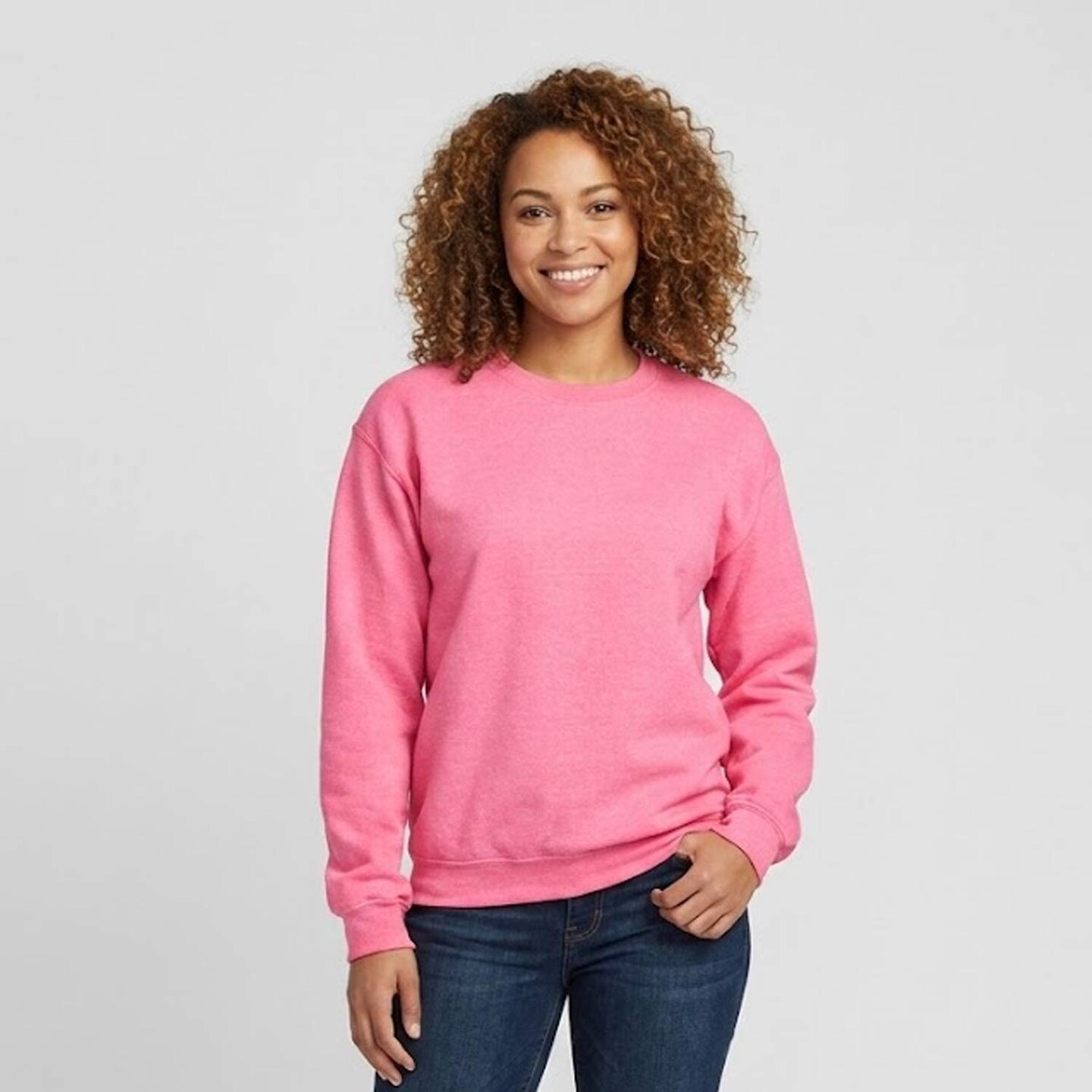 Crewneck Long Sleeve Sweatshirt, Blank Heavy Blend Fleece Pullover