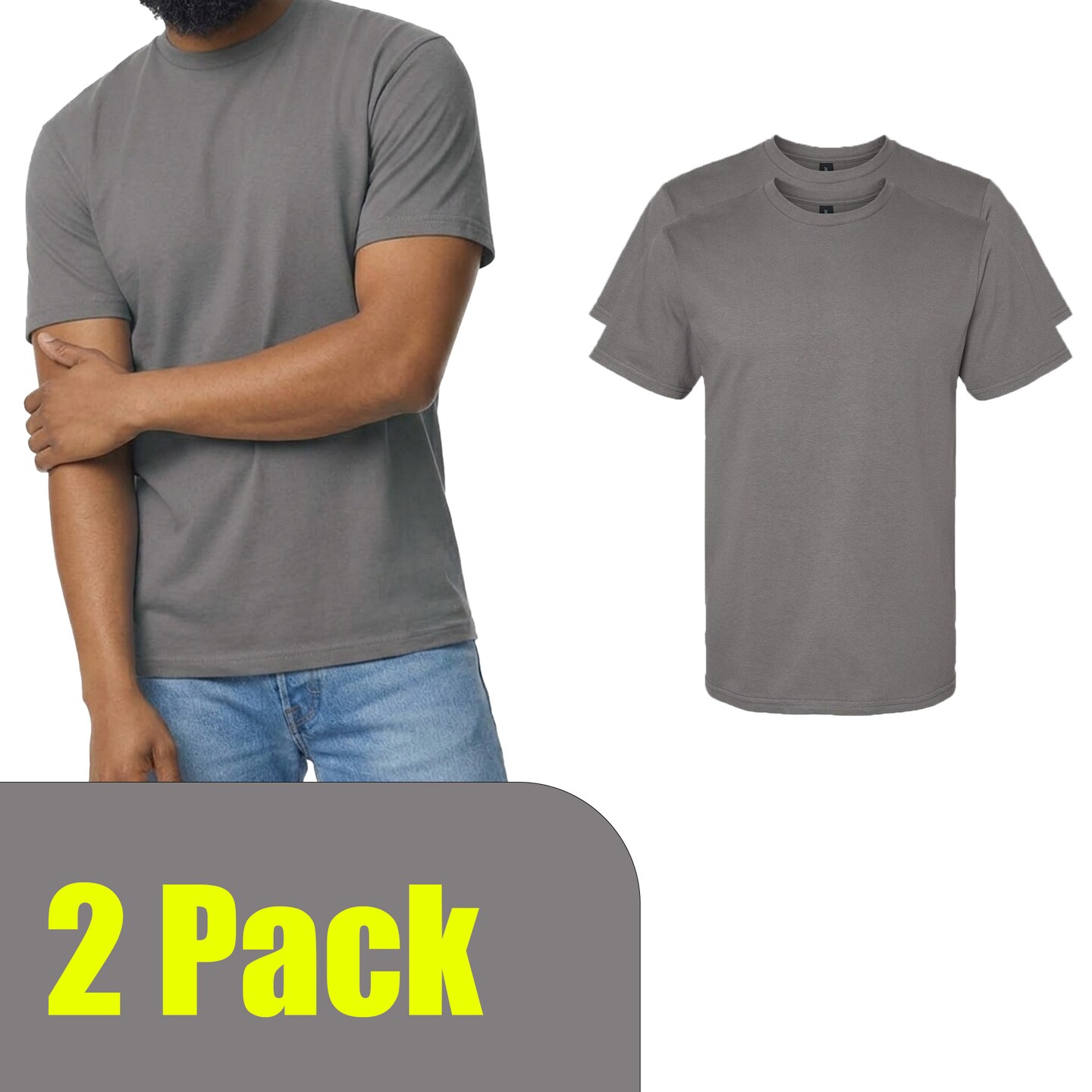Gildan Men's Softstyle Midweight T-Shirt, Short Sleeve Blank for DIY Printing & Craft, Charcoal S–4XL