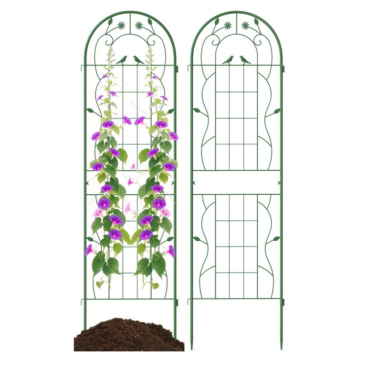 Galvanized Steel Garden Trellis 71 Inch 2 Pack Climbing Support