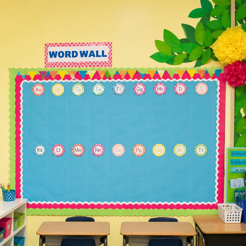 Bordette Scalloped Bulletin Board Border 2.25" x 50 Ft Roll – Classroom Decorative Trim, Multiple Colors Available (Gold, Black, Blue, Red & More)