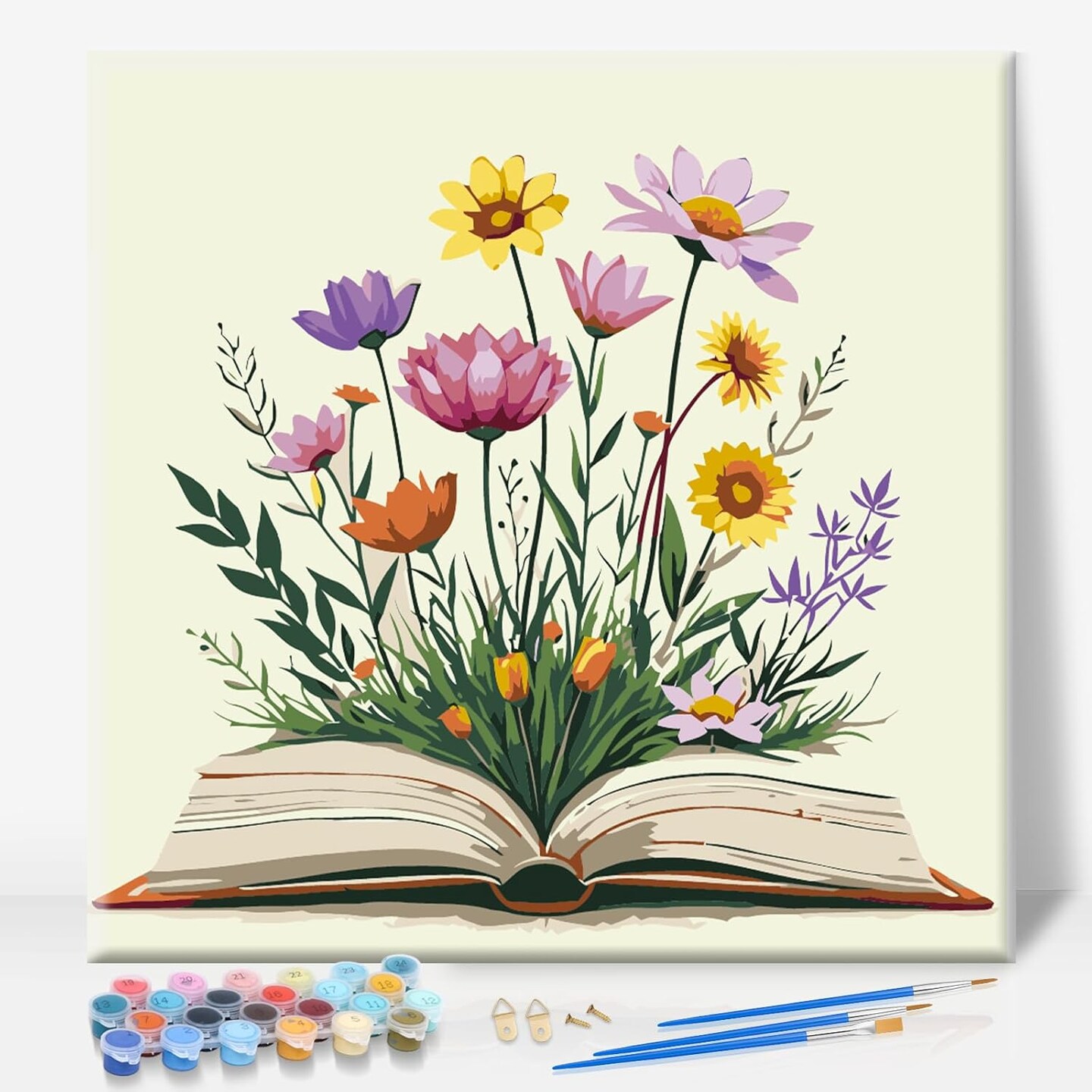 Paint By Numbers Framed Flower Kit for Adults & Kids Beginners