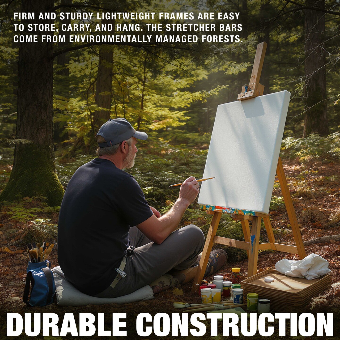 14 x 18 inch Stretched Canvas 12-Ounce Triple Primed, 6-Pack - Professional Artist Quality White Blank 3/4" Profile, 100% Cotton, Heavy-Weight Gesso