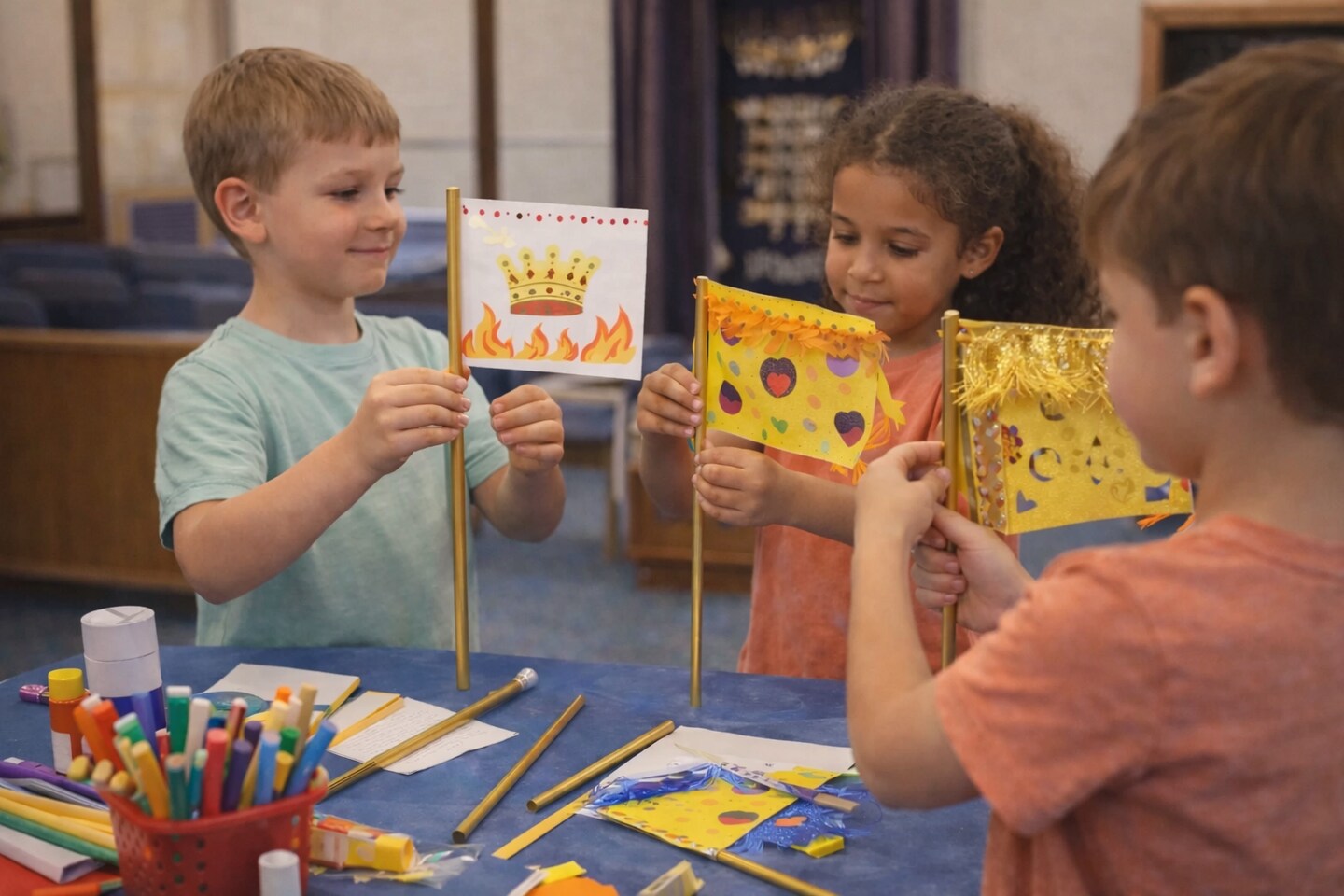 Stick for the Golden Flag, 1 Piece – Wooden Flagpole for Religious Celebrations & Crafts