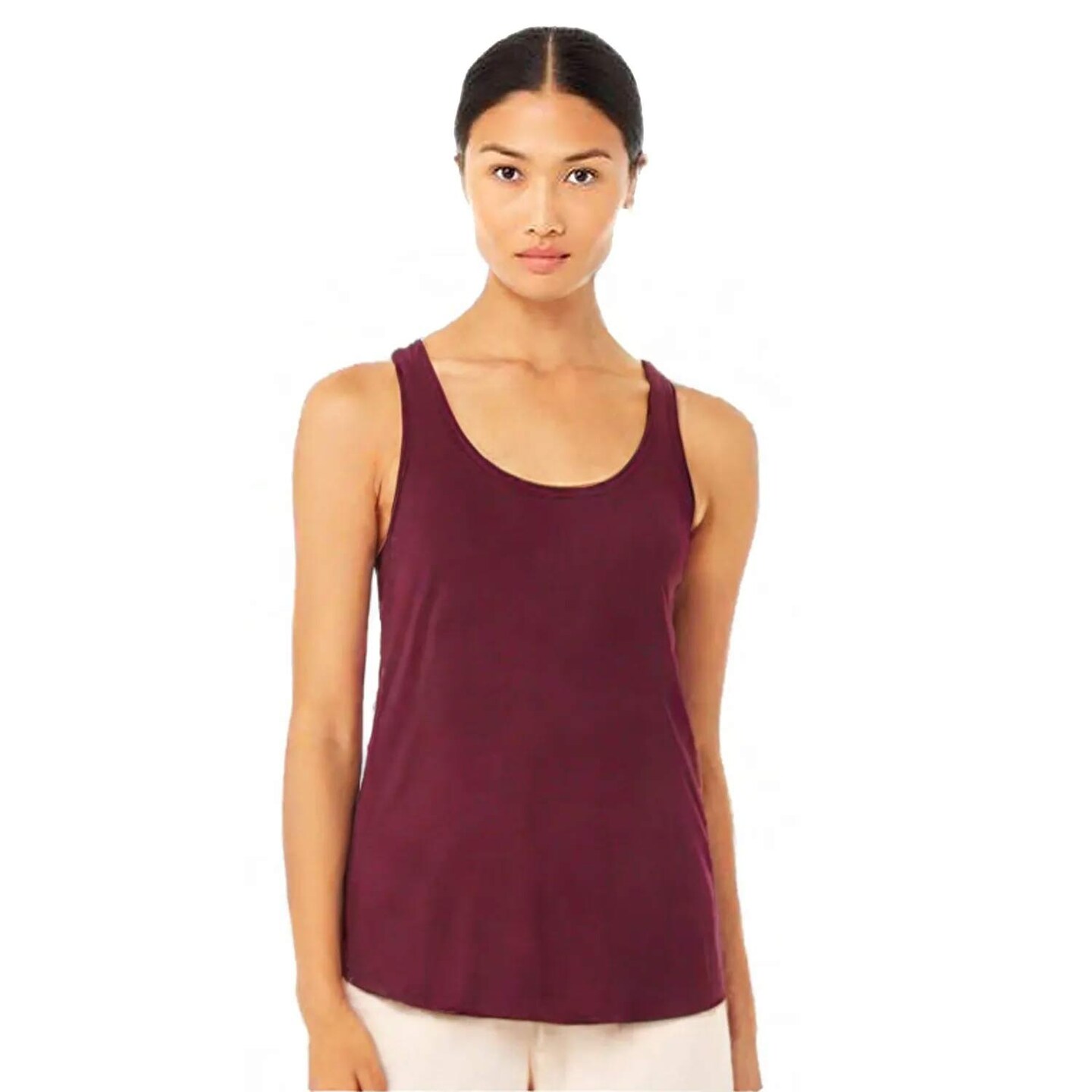 BELLA + CANVAS Women’s Flowy Crewneck Tank 8800 – Relaxed Fit Sleeveless Tee for Summer Wear
