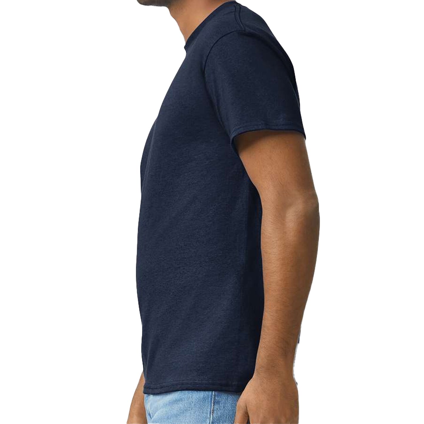Gildan Ultra Cotton Short Sleeve T-Shirt Bundle, Unisex Crewneck Blanks Navy Tee for DIY Printing