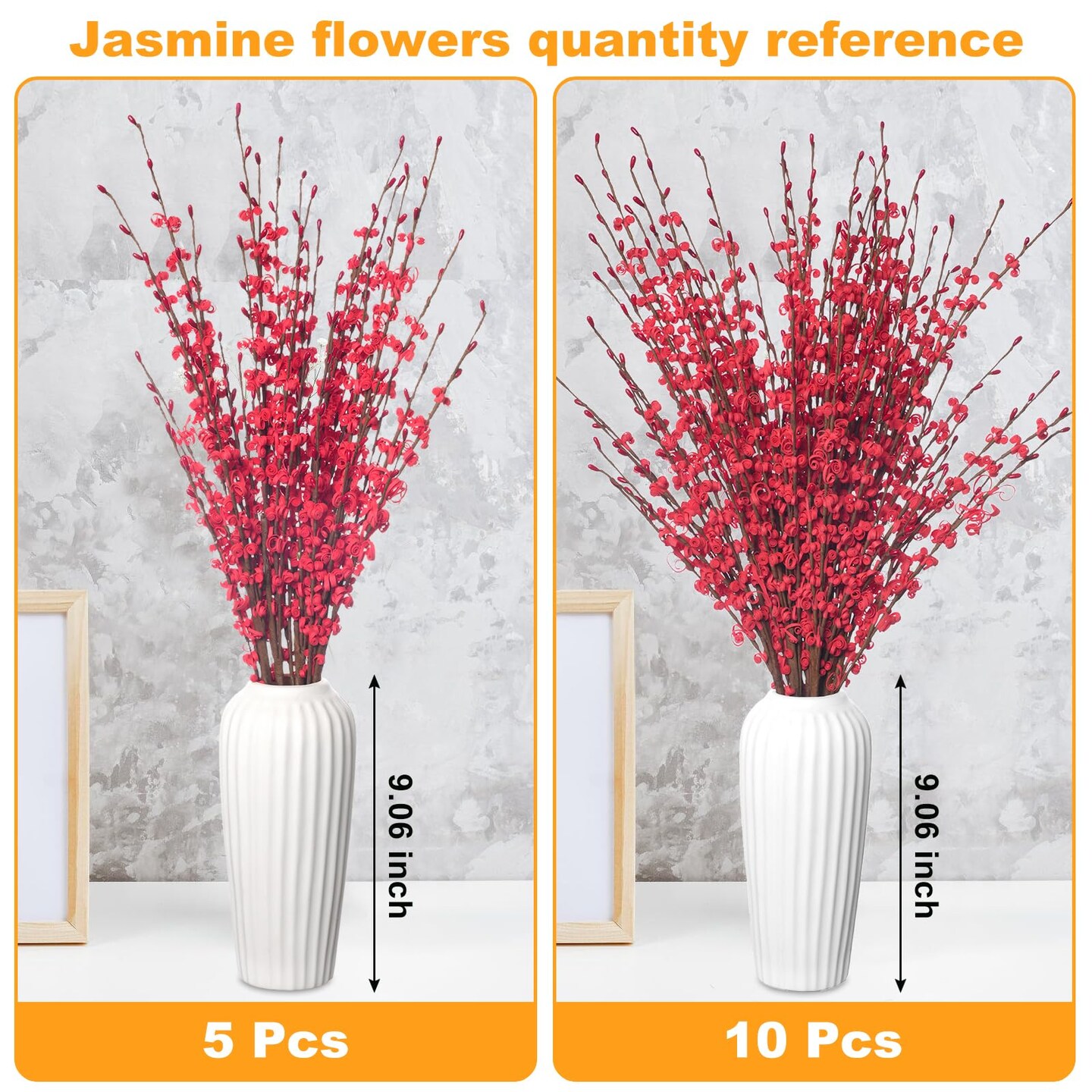 5 Pcs Valentine's Day Flowers Artificial Red Flowers 29.5" Long Stems Patriotic Picks with Mini Red Berry for DIY Floral Art Plant Wedding Home Office Table Decorations