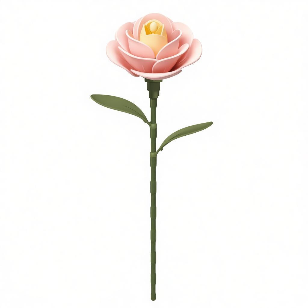 ROKR Floral Art Series -Light Pink Camellia Single Flower AD012