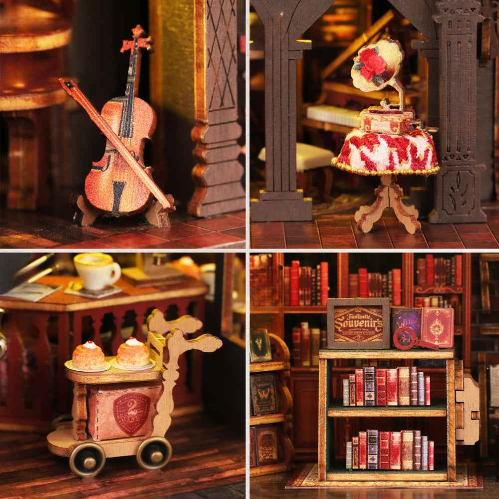 Letter Coffee Dollhouse Kit - Miniature Wizardi Roombox Kit F07M5-66-ES020-A