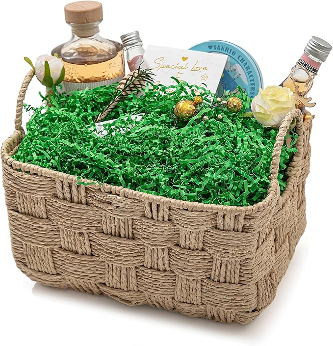 Green Crinkle Paper Grass 1.6oz – 3mm Shredded Filler, 12/120 Pack for Gift Baskets, Crafts & Parties