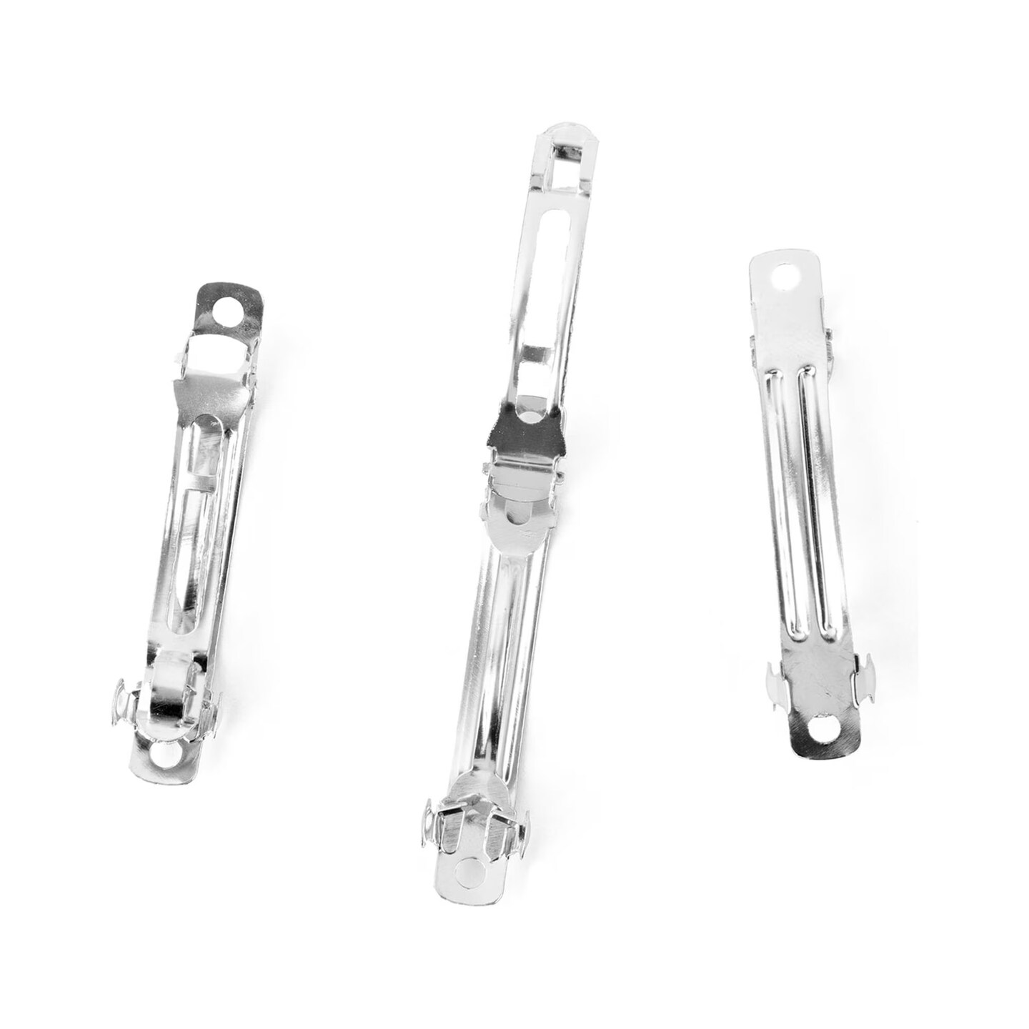 Silver Metal Hair Barrettes – 12 Pack Blank Snap Clips for DIY Hair Bows, Crafts & Accessories