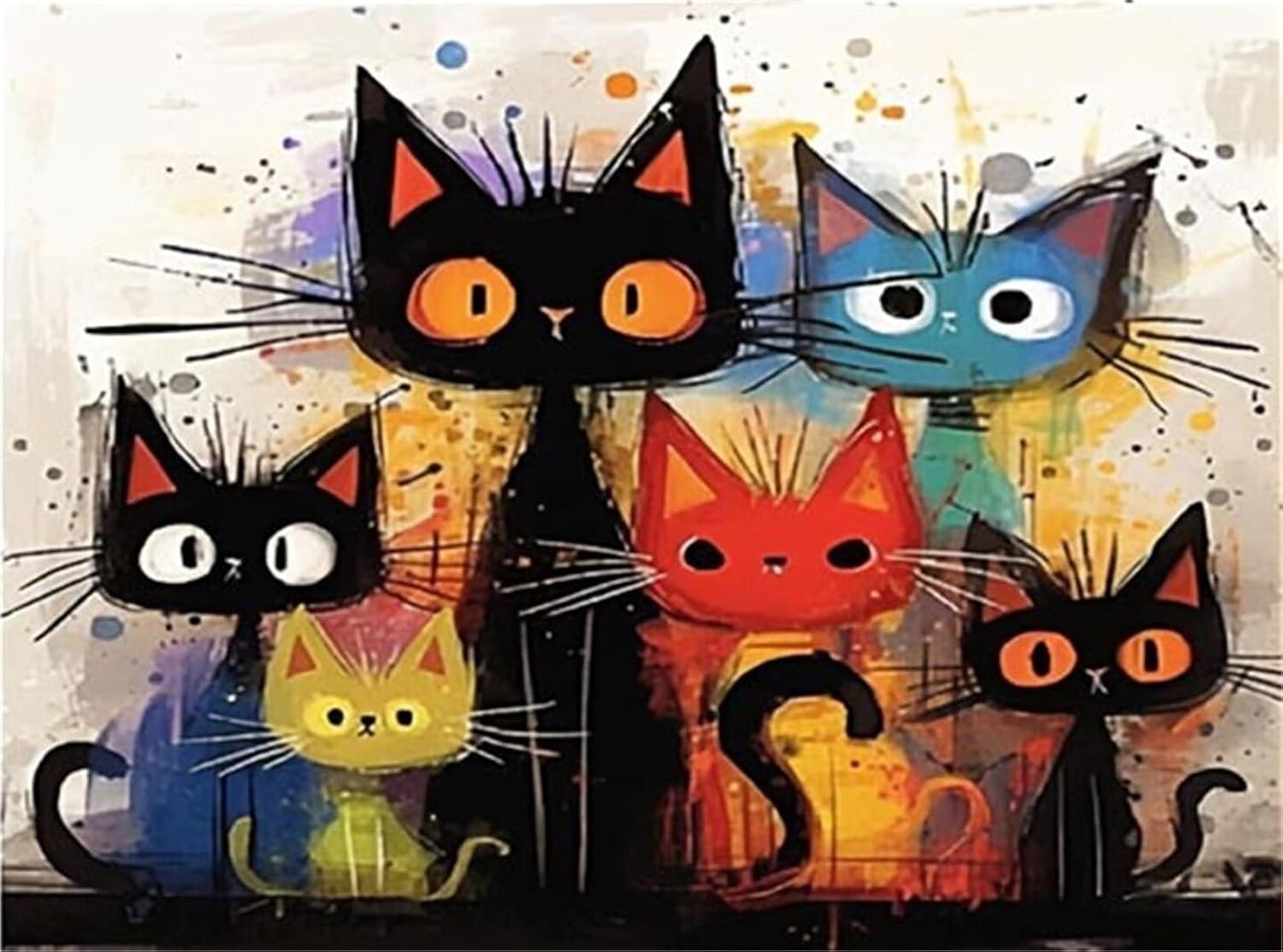 Paint By Number Kits for Adults – Cat DIY Acrylic Paint by Numbers on Canvas for Beginners, Easy Relaxing Wall Art Kit for Home Decor & Gift