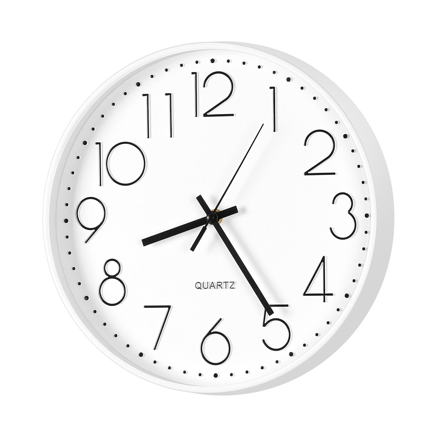 Non-Ticking Silent Wall Clock, 11.5 Inch White Quartz Wall Clock with Large Clear Numbers for Home Decor