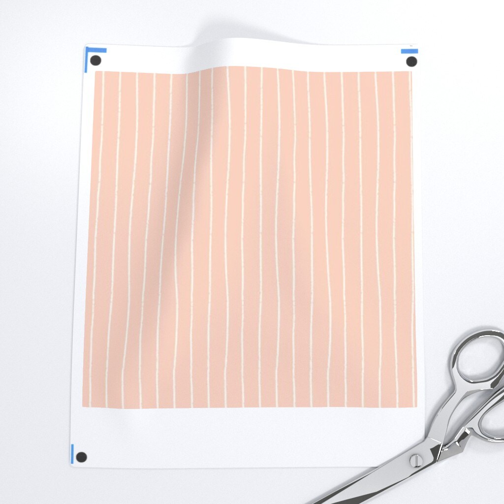 Coastal Stripe Minimalist Beachy Pastel Orange Striped Lines Peach Pink Custom Printed Fabric by Spoonflower Various Fabrics by the Yard or Fat Quarter