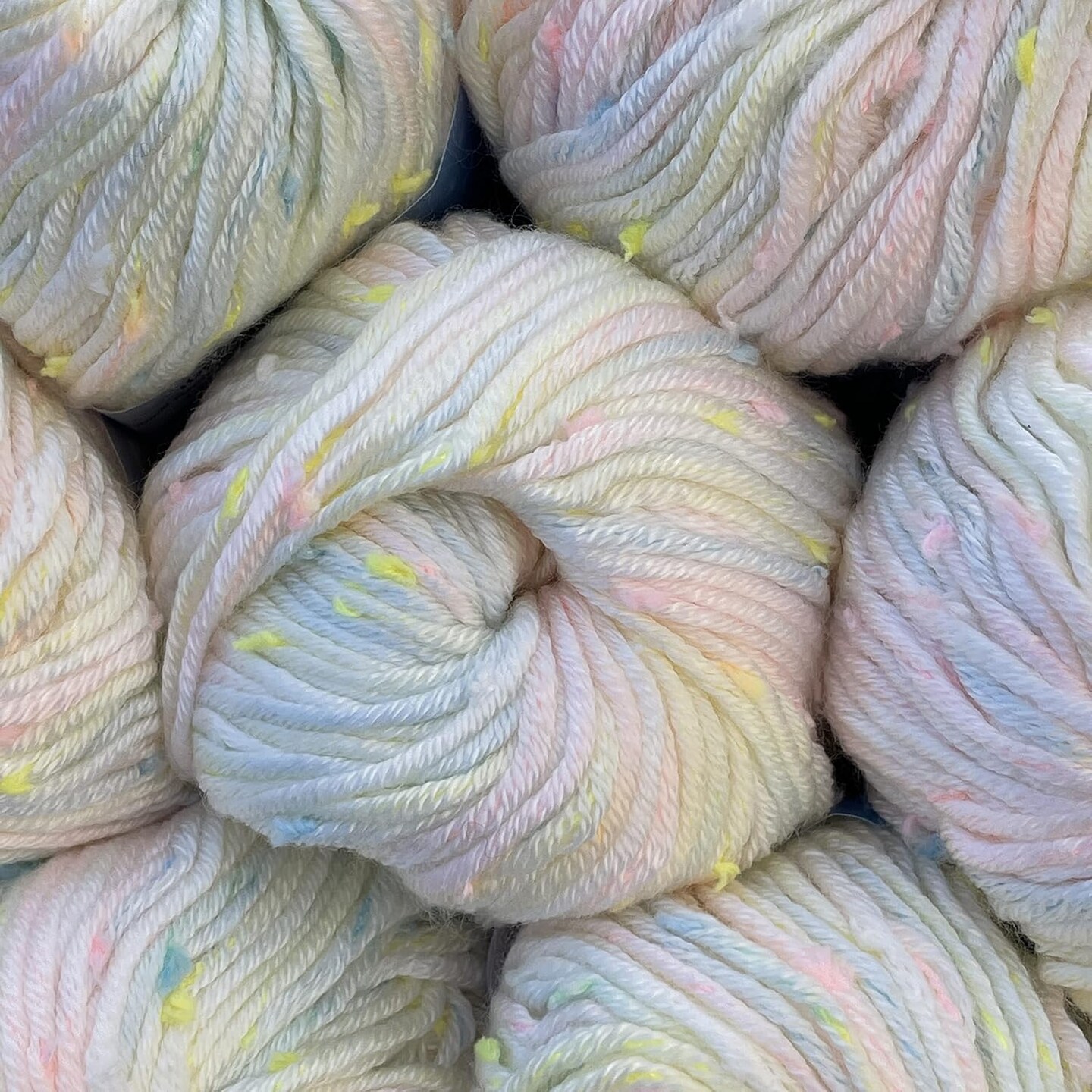 Tweed Twinkles Soft Baby Yarn – 8 Pack DK Light (#3) Acrylic Blend Yarn for Crochet & Knitting (696 Yards Total) with Free Patterns – Creamy White Flecked Yarn