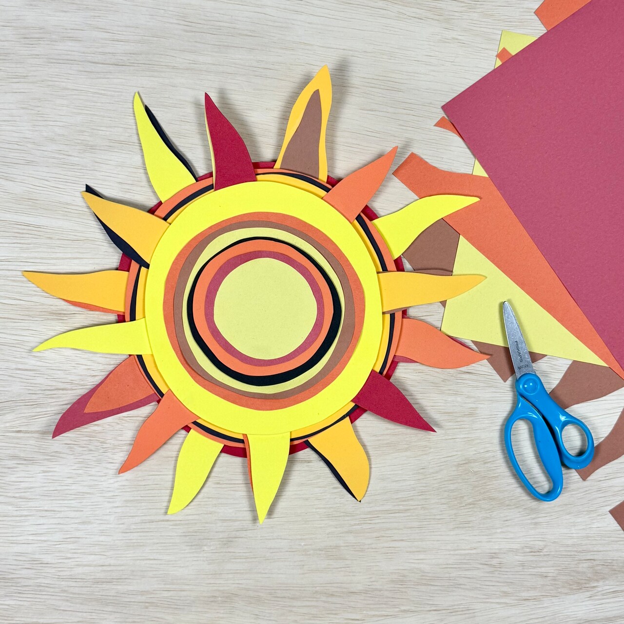 Kids Club: Mixed Media Layered Sun Art