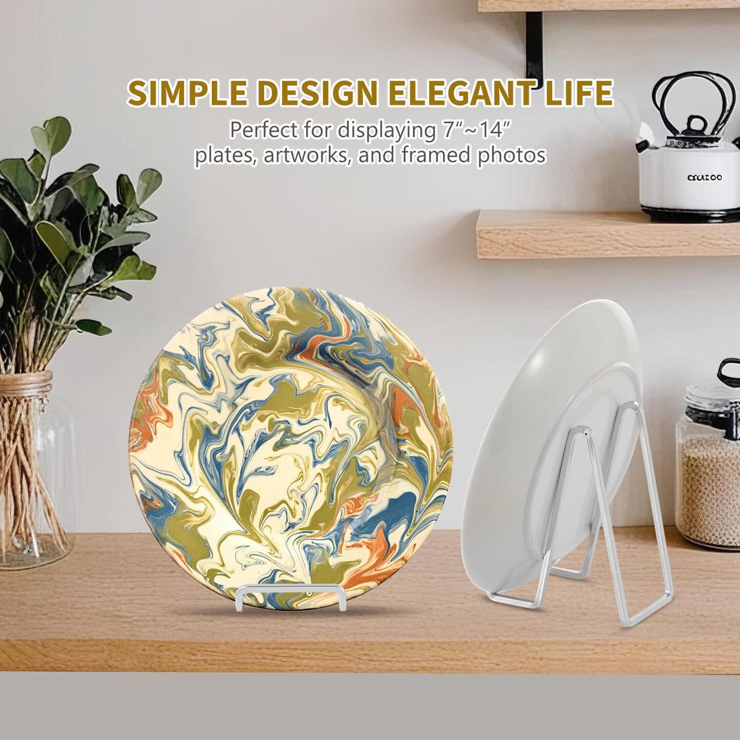 Plate Holder Easel Display Stand - 6 inch Metal Plate Stands for Display - Tabletop Picture Stand - Silver Iron Easels for Display Pictures | Photo Frames | Book | Decorative Plates | Plaque - 3 Pack