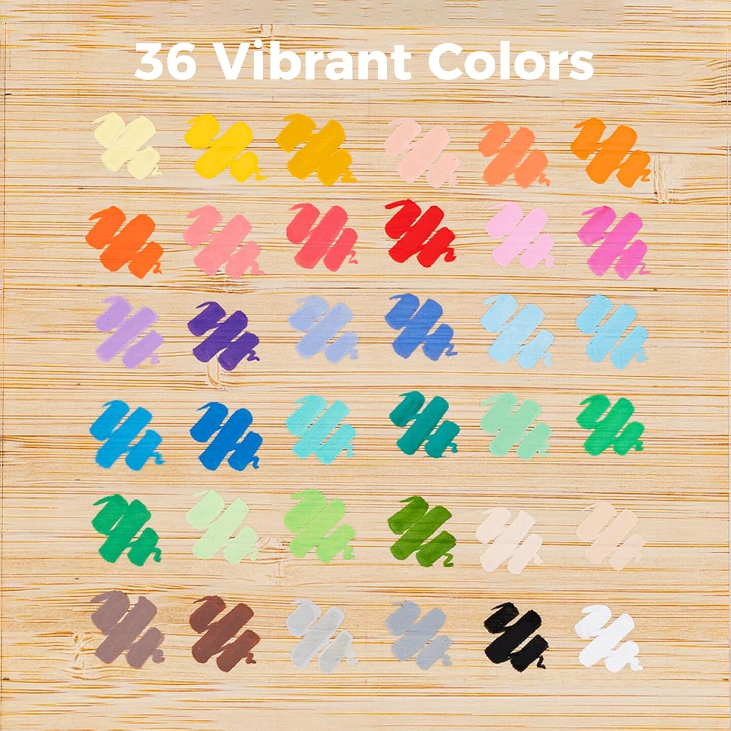 Ohuhu Acrylic Paint Markers Brush Tip Top Pump 36 Colors Paint Pens Excellent Coverage Acrylic Markers Waterproof Lightfast for Rock Painting 3D Prints Egg Wood Glass Ceramic DIY Crafts - Waikiki