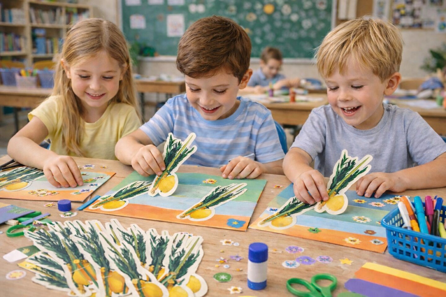 Arba Minim Cutouts 5" – 40 Pack Religious Holiday Craft Shapes for Classroom & DIY Projects