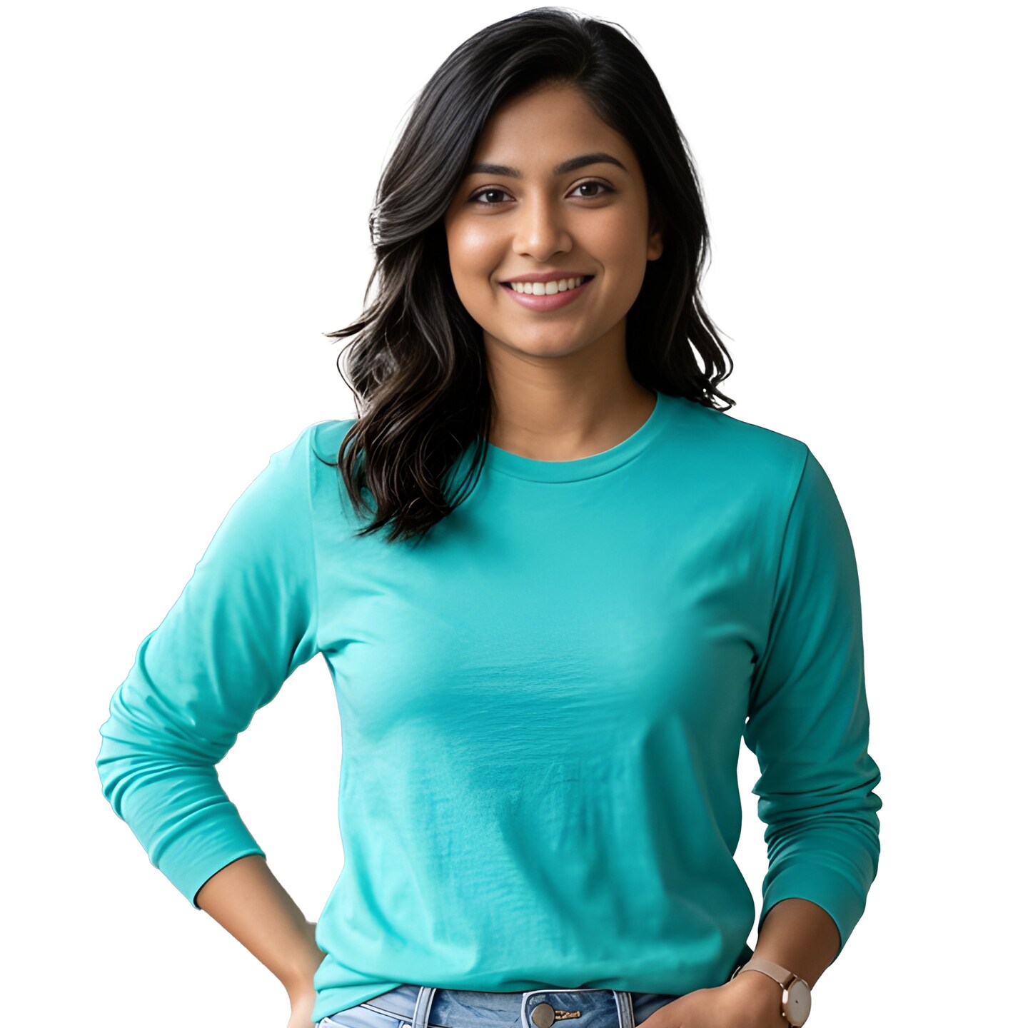 BELLA+CANVAS Long Sleeve Heavy Cotton Jersey Tee for Everyday Wear, Layering & Custom Printing Unisex Crewneck Shirt