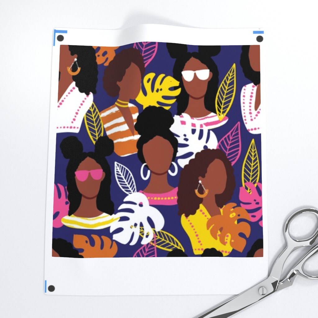 African American Black Women Woman Girl Summer Africa Custom Printed Fabric by Spoonflower Various Fabrics by the Yard or Fat Quarter