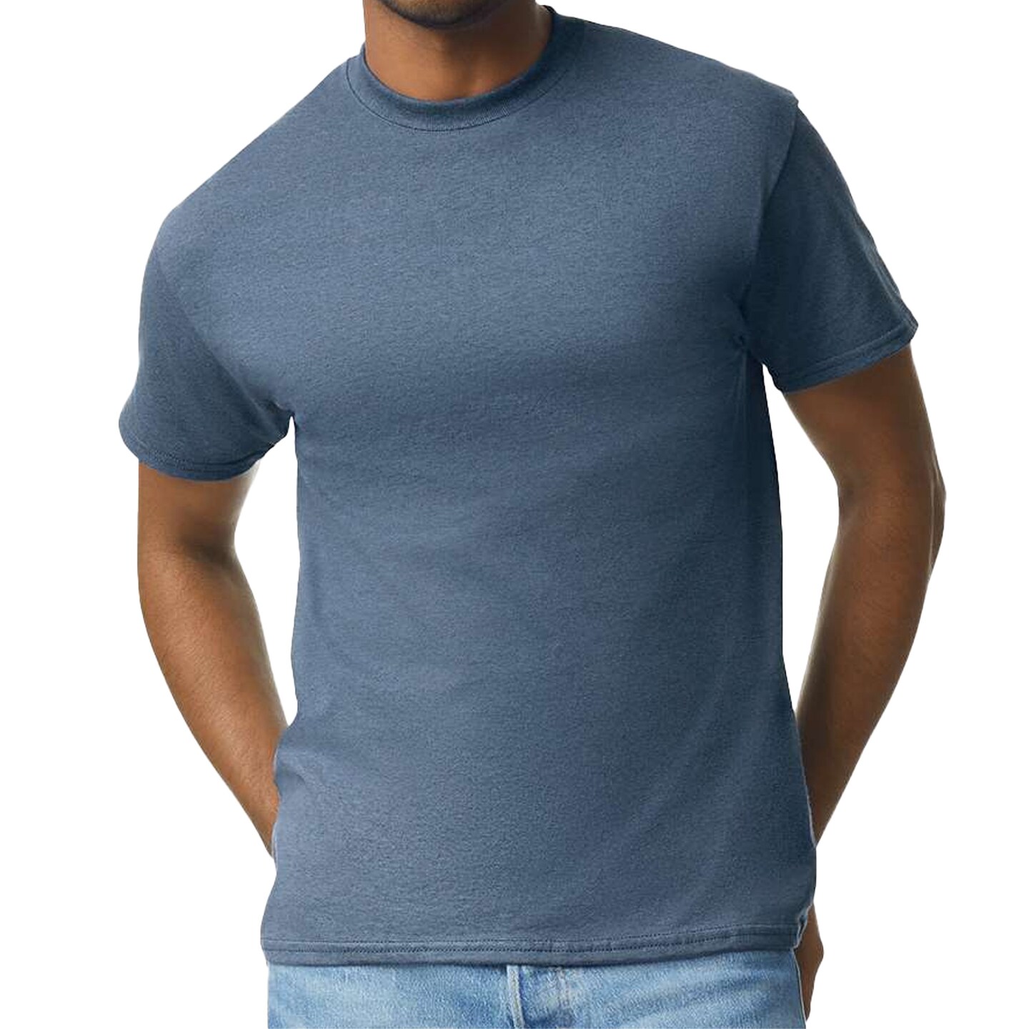 Gildan Unisex Ultra Cotton Short Sleeve T-Shirt Bundle, Crewneck Blanks for Crafting, Indigo Blue, S–5XL