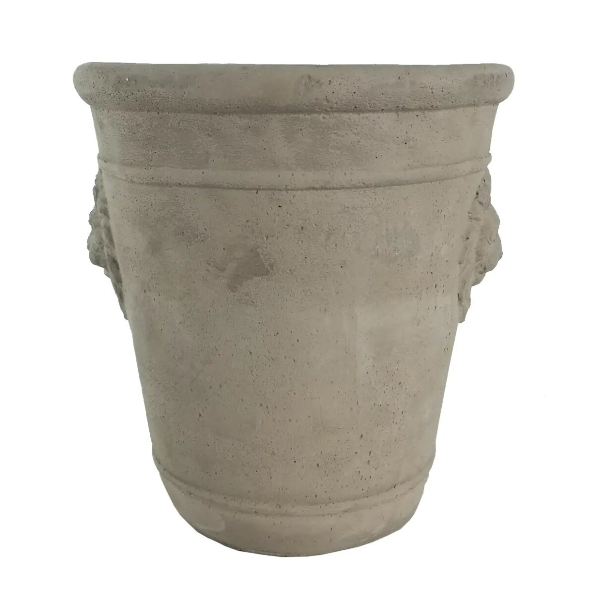 Round Cement Lion Head Planter Pot Indoor Outdoor Decorative Plant Pot